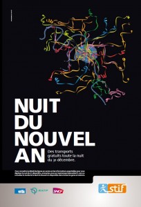 Affiche Nuit du nouvel an - STIF - SNCF - RATP - RER C