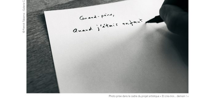 Image représentant un début de lettre manuscrite "Grand-père, quand j'étais petit..."
